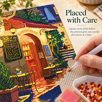 Kit de Peinture Diamant KS Craft Twilight Cafe – Scène de Rue Café avec Perceuse Spéciale – Art Diamant DIY pour Décoration Maison et Cadeau