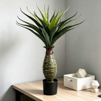 Décoration de chambre en gros : Agave artificielle en pot, plantes artificielles, centres de table de Noël et de mariage, décorations de table