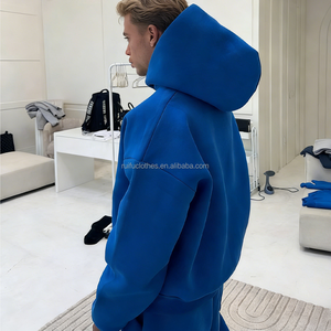 Fabricants de sweats à capuche amples OEM 500 g/m², coupe courte, surdimensionnés, double épaisseur, en coton épais, pour hommes, coupe carrée - Product Image 4