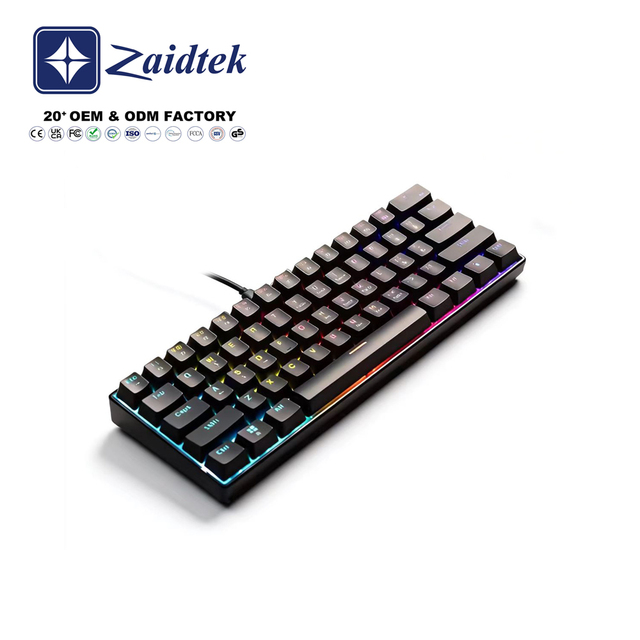 In Stock Wired Mechanical Keyboard Custom Logo Mixed Light LED Anti-Ghosting Gaming Keyboard 60% Layout  for Laptop & PC