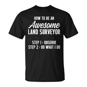Camiseta Land Surveying Observe Surveyor negra para adultos, ajuste unisex - Product Image 2