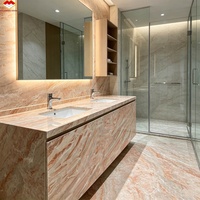 Marbre d'érable automnal imperméable, finition mate, pour comptoirs de cuisine, îlots, murs et sols de villas, hôtels, salons, salles de bain, meubles de salle de bain et escaliers