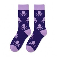 Chaussettes en coton peigné de qualité supérieure personnalisées, motif jacquard d'organismes marins, respirantes, décontractées, pour hommes et femmes