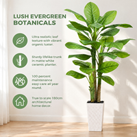Arbre bananier artificiel de 1,5 m, plante tropicale artificielle avec feuilles réalistes pour la décoration de la maison, du bureau ou du porche.