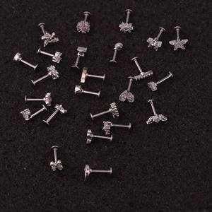Bijou de piercing anti-allergie en acier inoxydable pour hélix, conque, anti-tragus, barre incurvée en zircon cubique pour cartilage - Product Image 3