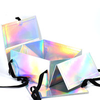 Boîte cadeau rigide holographique irisée OEM ODM personnalisée pour la beauté et l'emballage général de cadeaux