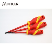 Tournevis à fente isolé de qualité industrielle HENITUER F8070, tournevis plat isolé multifonctionnel pour la maison