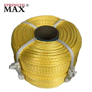 Jinli, fabricação por atacado, fonte uhmwpe corda/hmpe fibra corda em 8mm/10mm/12mm corda marinha 100% uhmwpe 12 fios 12mm x 100m