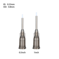 Aiguille de distribution Liscoe 25G 0,5/1" en acier inoxydable avec revêtement PTFE Teflon, embout Luer Lock résistant aux produits chimiques, pointe pour colle, OEM