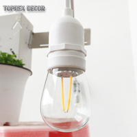 Toprex Decor E27 Lampe LED Festoon G45 S14 1W 2W 4W DC Globe en plastique transparent Haute luminosité Extérieur 120V Filament