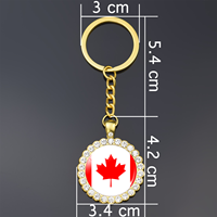 Porte-clés drapeau américain Porte-clés USA Brésil Mexique Canada Costa Rica Argentine Colombie Chili Pérou Porte-clés voiture diamant doré pour femmes