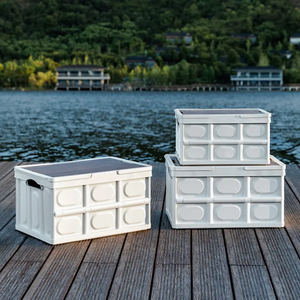 Boîte de rangement empilable en plastique PP Dingcheng STFBOX avec couvercle, capacité supérieure à 35L, légère et durable pour le camping, la maison et la voiture - Product Image 1