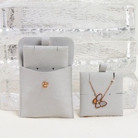 Pochette en microfibre suédée pour bijoux, avec cartes d'insertion, pour emballage cadeau et rangement de bijoux - Vente chaude