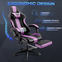 Fauteuil pivotant ergonomique moderne en cuir PU avec accoudoirs articulés, design européen, double massage et refroidissement, pour la maison (vente en gros)