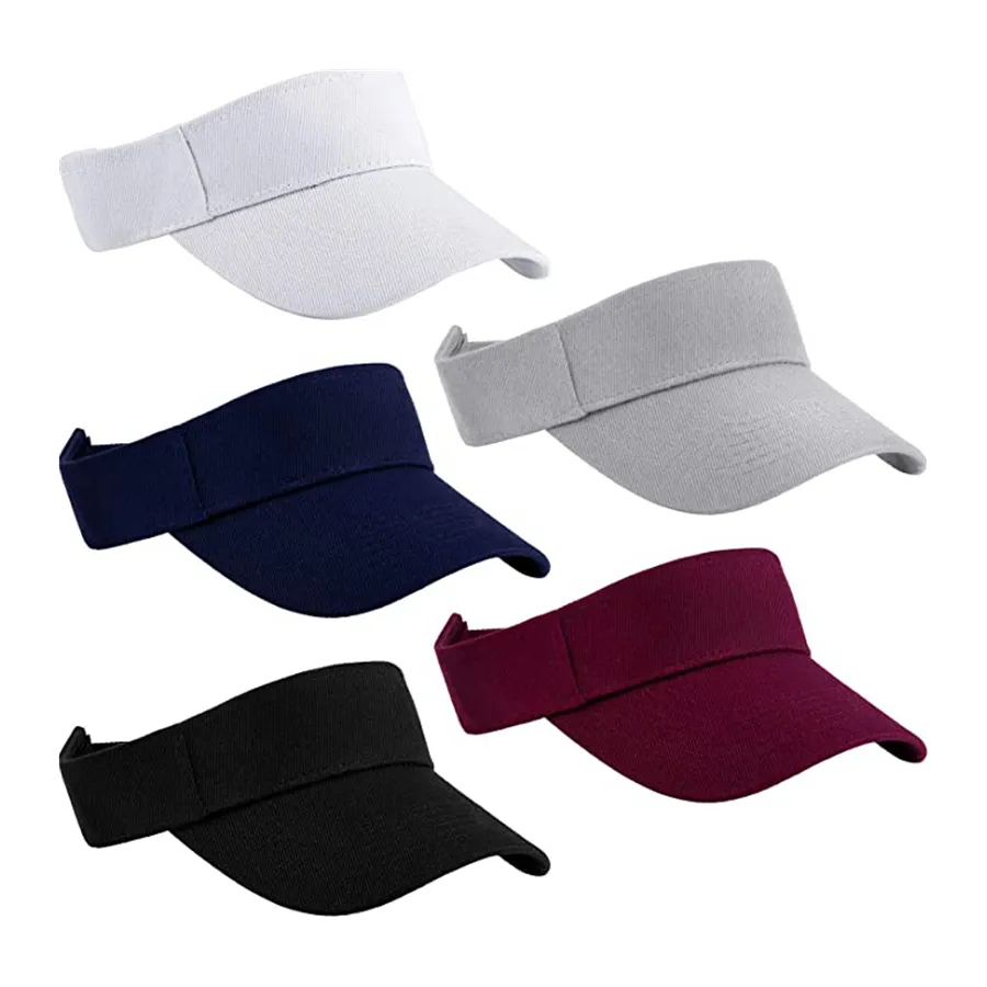 Wholesale Outdoor 100% cotton Adjustable Sports Sun Visor caps for Women Men