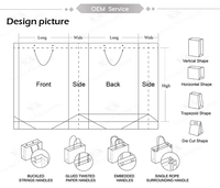 Sac en papier kraft blanc et brun personnalisé pour vêtements, chaussures, cadeaux avec poignées en ruban laminé pour chaussettes, fourrure, emballage