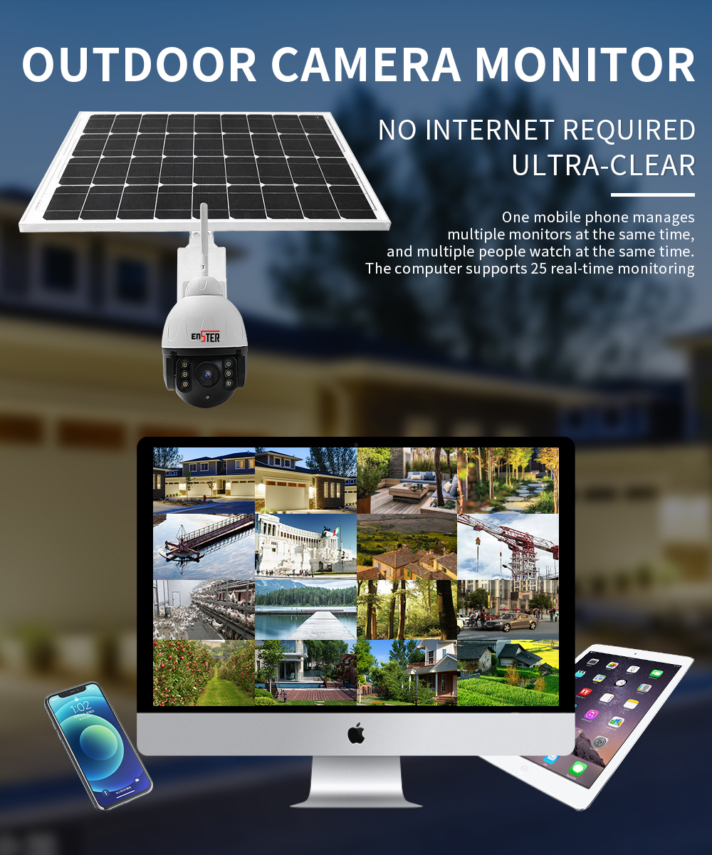 Enster Outdoor 5MP PTZ Solar Camera with 360 Panorama WiFi CMOS Sensor Memory Card Support · image 6