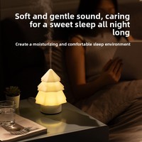 Diffuseur d'aromathérapie et humidificateur en forme de sapin de Noël, type brumeux, veilleuse, alimentation USB, fonctionnement silencieux pour la maison et le bureau