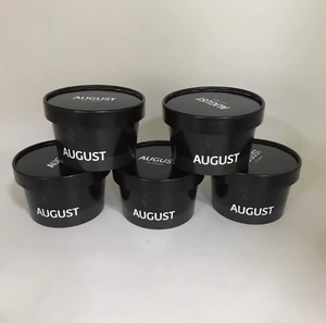 Bol en papier jetable pour crème glacée, récipient, tasse, bol à salade, bol rond en papier <span class=keywords><strong>avec</strong></span> couvercle en gros - Product Image 5