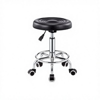 Tabouret rond pivotant à levage rotatif en gros, noir, en PU, chaise pivotante mobile, tabouret de médecin mobile