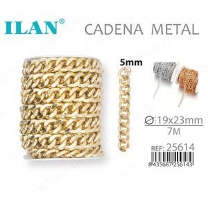Catena in metallo Ilan 19x23mm 7M placcata oro per la creazione di collane - Product Image 1