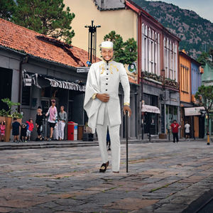 Conjunto de traje de boda de 3 piezas Dashiki para hombre africano informal de primavera 2023 de alta calidad con abrigo de Ankara y sombrero con pantalones - Product Image 3