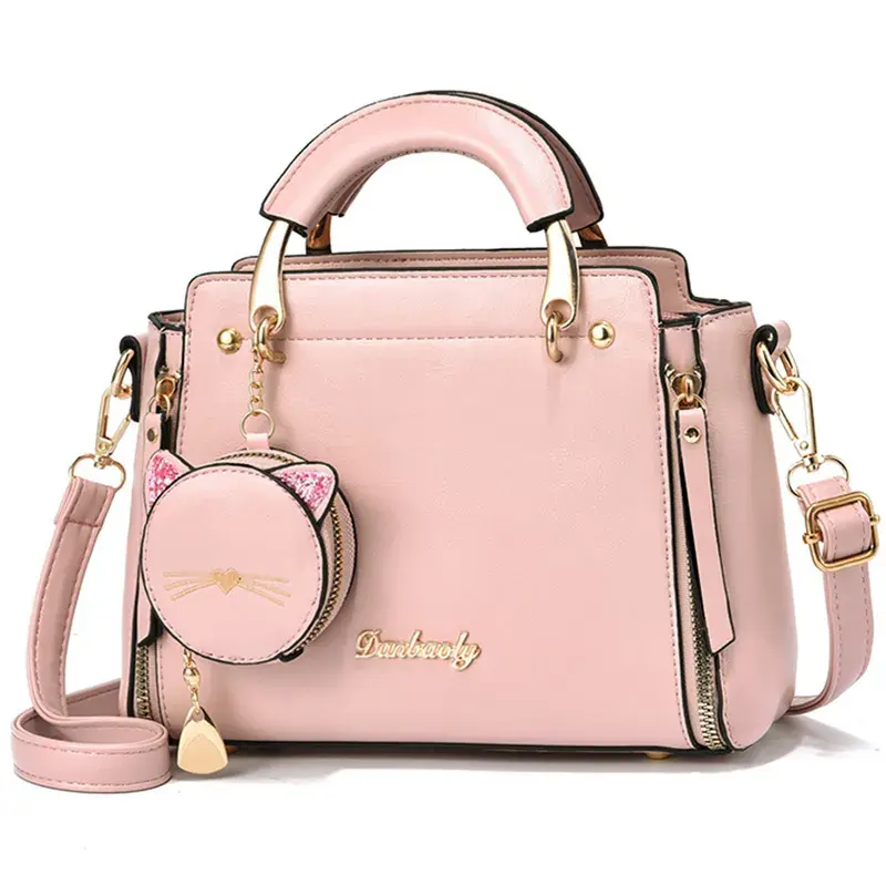 Hot Rắn Colour Duy Nhất Vai Phụ Nữ Túi Mới Thủy Triều Thời Trang PU Phụ Nữ Túi Xách Dễ Thương Crossbody Mèo Mô Hình Túi