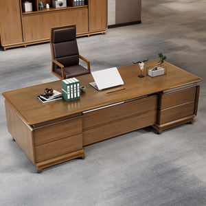 Ensemble bureau et chaise de luxe moderne pour bureau de direction Table de bureau modulaire commerciale de luxe Bureau de patron convertible en L - Product Image 6