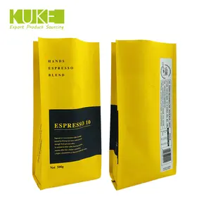 Stampa digitale sacchetti per imballaggio caffè a soffietto laterale da 1kg sacchetto per caffè con valvola di degasaggio in foglio di alluminio