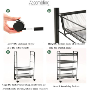 Carrito de Almacenamiento de Cocina de 5 Niveles, Carrito Rodante de Metal Multicapa, Estante de Almacenamiento Multifuncional, Organizador - Product Image 3