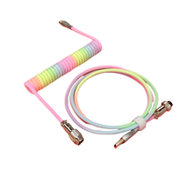 Câble de clavier mécanique rétractable USB-C vers USB-A avec connecteur aviateur détachable, conducteur en cuivre pur et nylon pour tablettes de jeu
