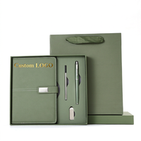 Luxuriöses A5 Notizbuch-Geschenkset mit Individuellem Logo, PU-Leder, Stift, Thermobindung, Becher und USB für Unternehmensförderung im Großhandel