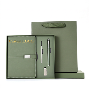 Set de Regalo de Cuaderno A5 de Cuero PU con Logotipo Personalizado de Lujo, con Bolígrafo, Taza Térmica y USB para Promoción Empresarial Corporativa, Venta al Por Mayor - Product Image 1