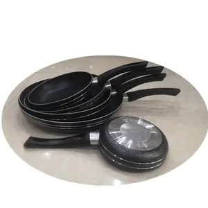 Алюминиевая антипригарная сковорода с черным порошковым покрытием, дешевые продажи, сковорода с прессом и антипригарным покрытием