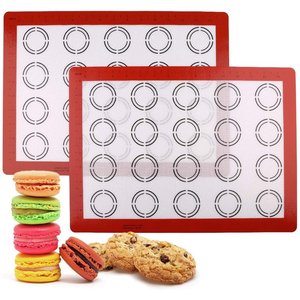 Gold Supplier Non-Stick Heat Resistant Eco-Friendly Macaron <b>Silicone</b> <b>Baking</b> Mat Set for Home Kitchen Pastry - Product Image 1