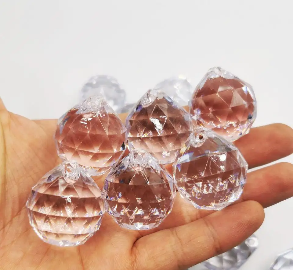 Acrylic accessories Wedding pendant decoration Acrylic Rhinestones Transparent Prism Ball Hanging Beads