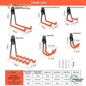 Lingtian Heavy Duty Polished Iron Utility Safety <b>Hooks</b> Heavy Industry Garage Storage Garden <b>Tool</b> Wall Mount Furniture Legs-No - Product Image 4