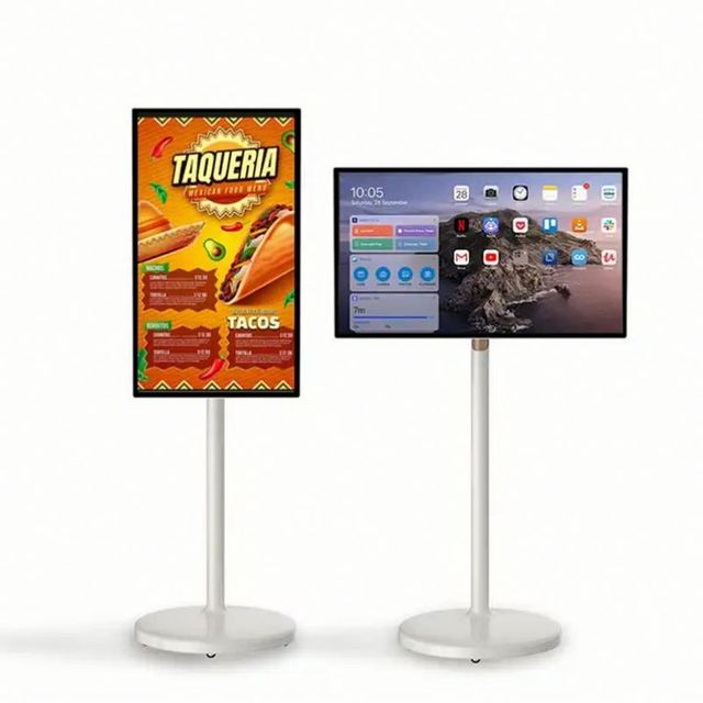 5H New Long Battery Life Rechargeable 21.5 Inch Portable TV Smart Touch Screen Wireless Android Display USB 4GB RAM 1-Year