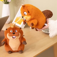 Peluche Castor Super Douce Brodée avec Rembourrage en Coton PP, Idéale comme Doudou pour Enfants – Nouveauté Tendance