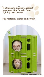 Vertikaler Quadratischer Turm Mehrstöckiger Kratzfester Filz-Katzenkletterbaum Atmungsaktives Innen-Katzenhaus Ohne Schrauben Modell - Product Image 5