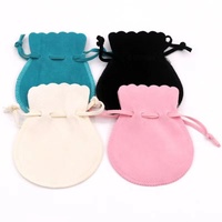 Logo personnalisé Mini Taille Cadeau De Luxe Plusieurs Couleurs Velours Cordon Bracelet Bijoux Emballage Parfum Pochette Sac 7x9cm