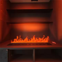 Cheminée électrique en acier avec flamme simulée à la vapeur d'eau 3D, décoration intérieure, prise de courant standard personnalisée
