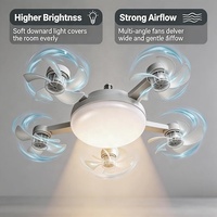 Ventilateur de plafond LED moderne avec douille E27, design croisé, télécommande pour salon et chambre à coucher