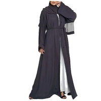 Abaya à manches ouvertes pour musulmanes - Élégante et décontractée avec élastique pour l'été, inspirée du style de Dubaï