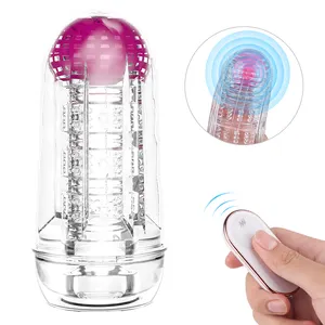 Copa masturbadora vibratoria Ale, vagina transparente, cápsula espacial transparente