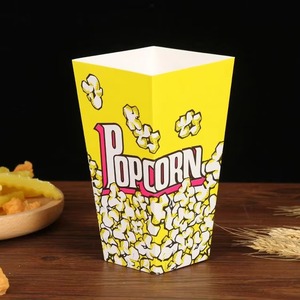 Seau à Popcorn Personnalisé en Papier Enduit PLA Rayé ou Uni, Petites et Grandes Tailles, pour Snacks de Cinéma, Boîte à Popcorn - Product Image 3