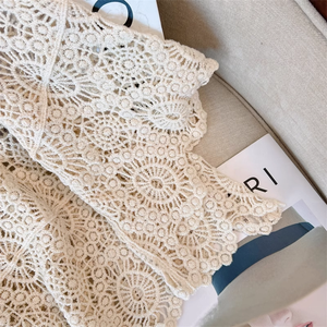 Bohemian <strong>White</strong> Crochet Lace <strong>Shrug</strong> <strong>Women's</strong> Full Sleeve Hollow Beach Cover up Summer Casual Thin Vintage Knit TopOEM ODM Supported - Product Image 4