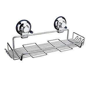 Étagère murale de salle de bain à ventouse, sans perçage, pour serviettes et accessoires de toilette - Product Image 1
