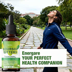 Gouttes liquides organiques naturelles pour améliorer la clarté mentale et la concentration de l'amer au corossol Supplément Gouttes de soutien pour le stress et le sommeil 30ml - Product Image 5