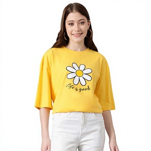 Camiseta Gráfica para Mujer, Superventas, Algodón Jersey, Manga Corta, Estampada, Informal, Marca Privada, Fabricante OEM, Venta al Por Mayor - Product Image 4